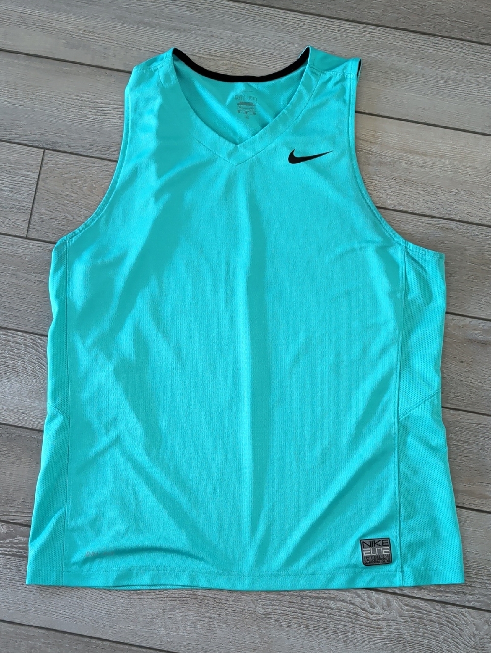 Nike Teal Performance Training Tank with Silver Logo Patch